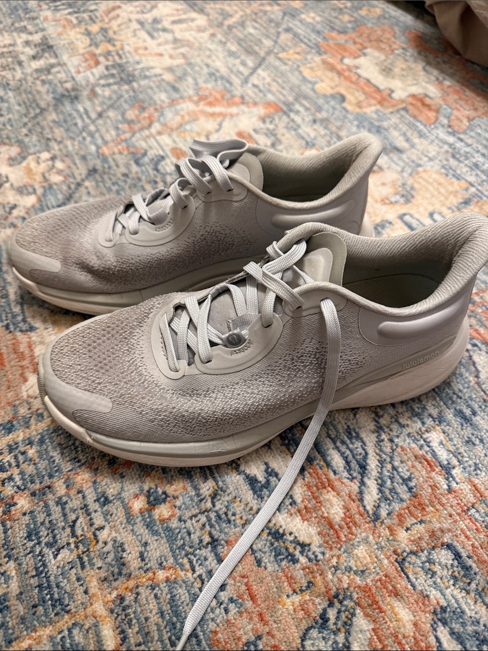lululemon athletica Light Gray Knit Training Sneakers